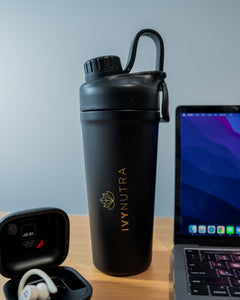 Ivy Nutra Premium Stainless Steel Water Bottle (black)